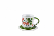 Espressotasse Hagebutte mit Untertasse