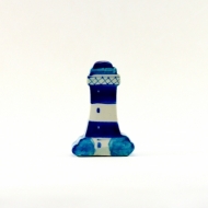 Leuchterfigur Leuchtturm blau
