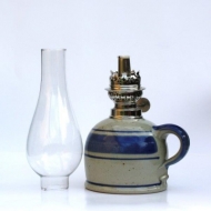 oil lamp medium  bellied glass