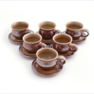 set 6 espresso cups wide bottomed