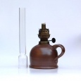 oil lamp small brown straight glass
