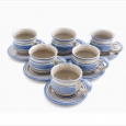 set 6 espresso cups wide-bottomed